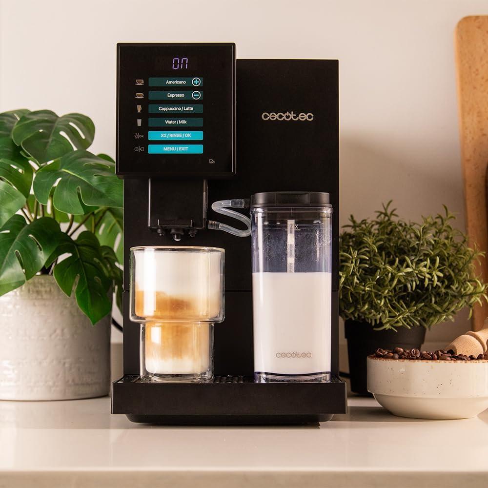 image:imageCecotec Machine a Cafe Grain Cremmaet Compactccino Black 19 barres Thermoblock Grains de caf frachement moulus avec PlugampPlay Rservoir de caf de 150gr avec moulin 11 L deau 400ml de laitModerne