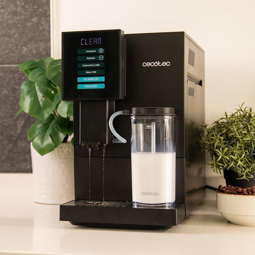image:imageCecotec Machine a Cafe Grain Cremmaet Compactccino Black 19 barres Thermoblock Grains de caf frachement moulus avec PlugampPlay Rservoir de caf de 150gr avec moulin 11 L deau 400ml de laitModerne