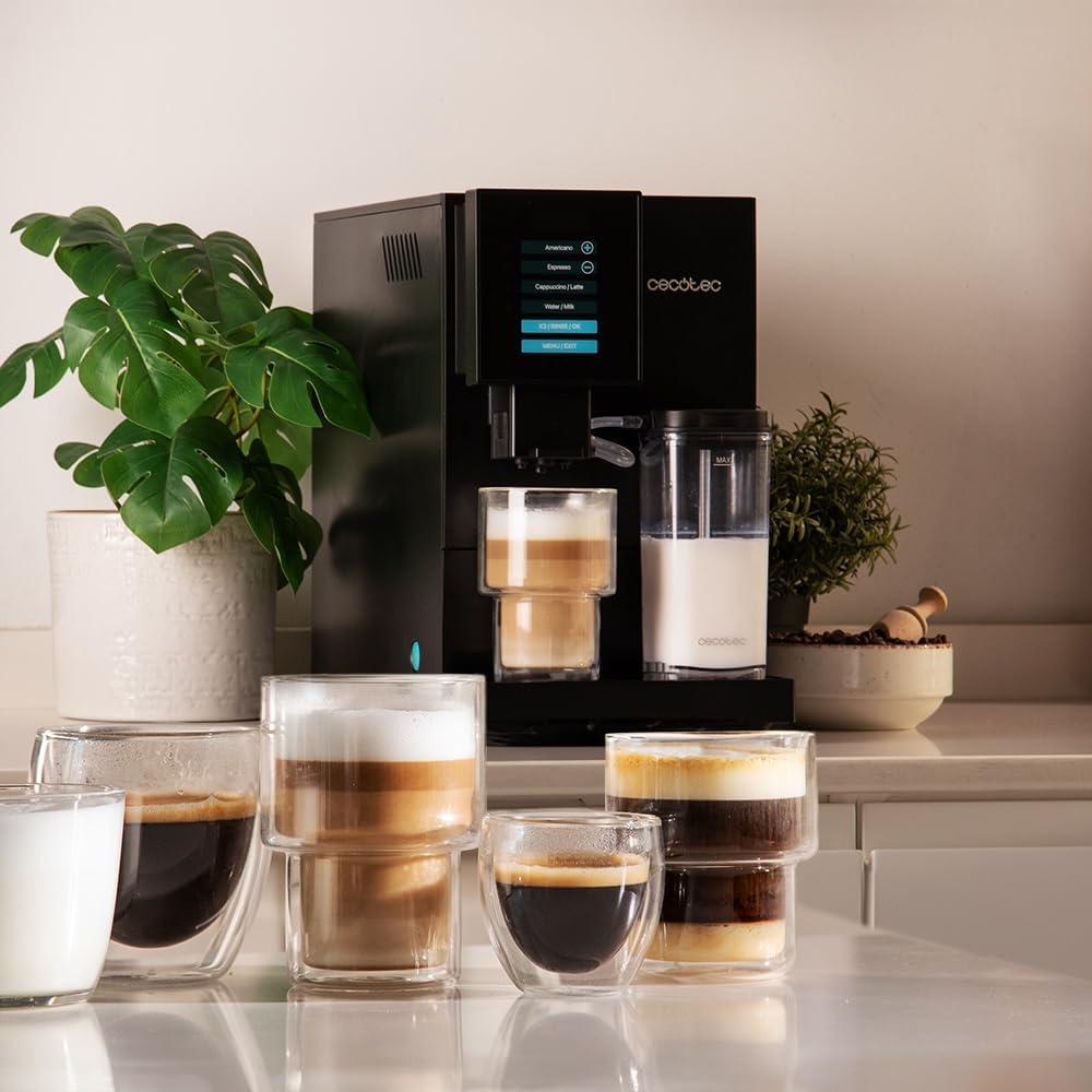 image:imageCecotec Machine a Cafe Grain Cremmaet Compactccino Black 19 barres Thermoblock Grains de caf frachement moulus avec PlugampPlay Rservoir de caf de 150gr avec moulin 11 L deau 400ml de laitModerne