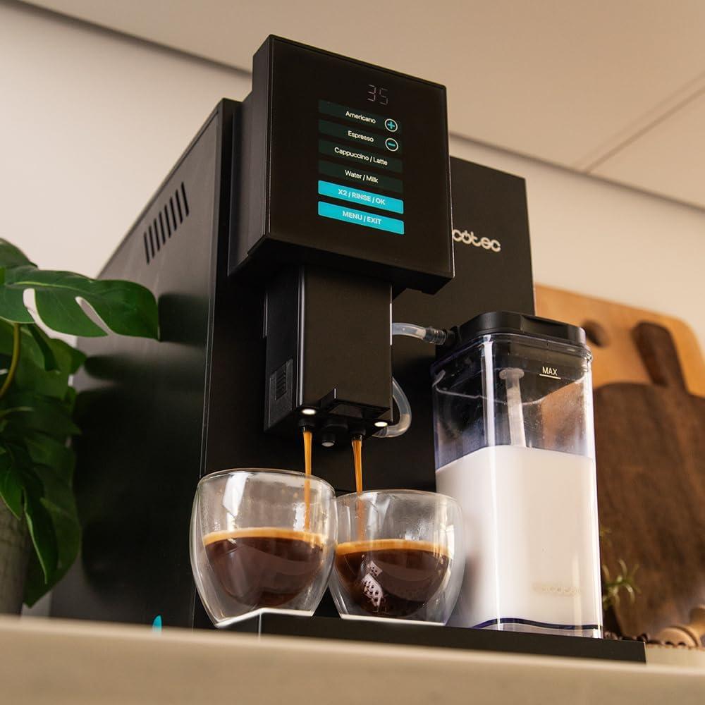 image:imageCecotec Machine a Cafe Grain Cremmaet Compactccino Black 19 barres Thermoblock Grains de caf frachement moulus avec PlugampPlay Rservoir de caf de 150gr avec moulin 11 L deau 400ml de laitModerne