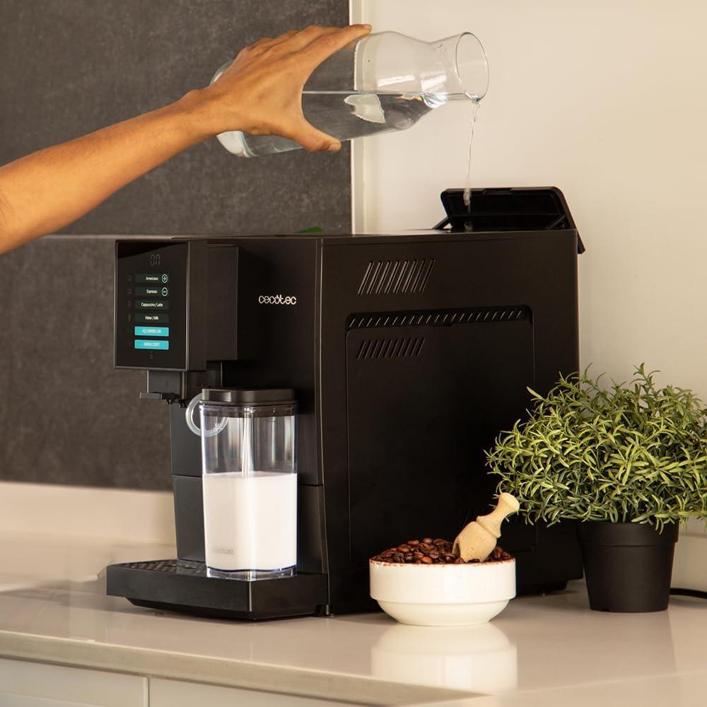 image:imageCecotec Machine a Cafe Grain Cremmaet Compactccino Black 19 barres Thermoblock Grains de caf frachement moulus avec PlugampPlay Rservoir de caf de 150gr avec moulin 11 L deau 400ml de laitModerne