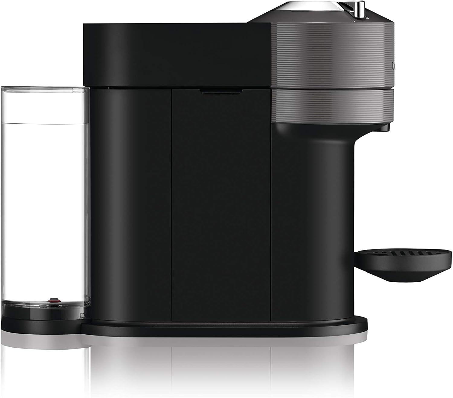 image:imageDeLonghi Nespresso Vertuo Next ENV120GY Machine Caf en Capsules Machine Caf Portion Unique 5 Tailles de Tasse Technologie Centrifusion Ensemble de Bienvenue Inclus Gris FoncGris et Aeroccino
