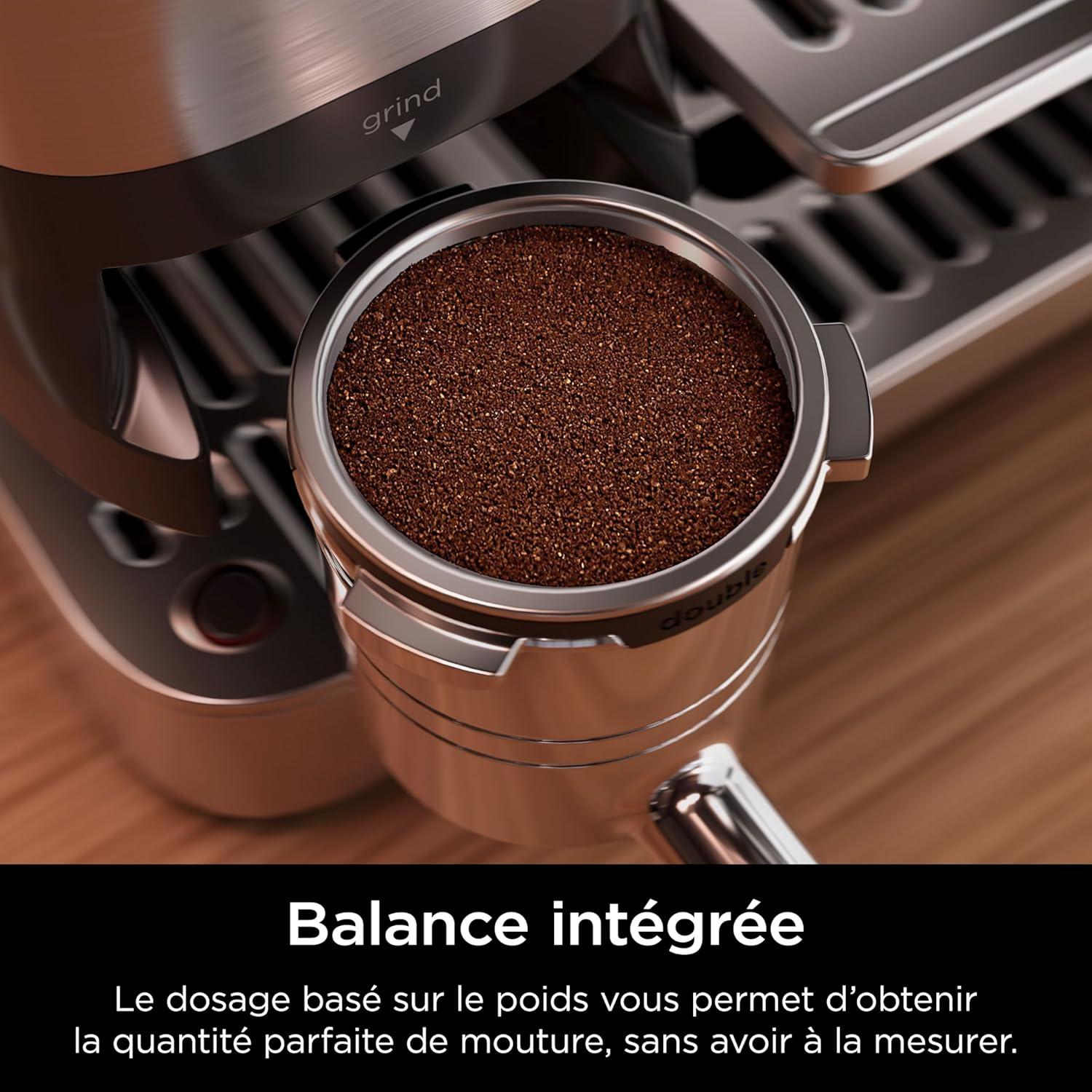 image:imageNinja Machine caf Luxe Essential 2en1 Latte Cappuccino et Espresso avec broyeur grains et mousseur lait intgrs facile utiliser 2 prrglages mousse argent ES501EUPro