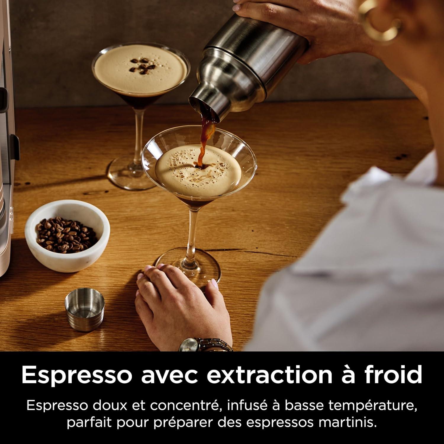 image:imageNinja Machine caf Luxe Essential 2en1 Latte Cappuccino et Espresso avec broyeur grains et mousseur lait intgrs facile utiliser 2 prrglages mousse argent ES501EUPro