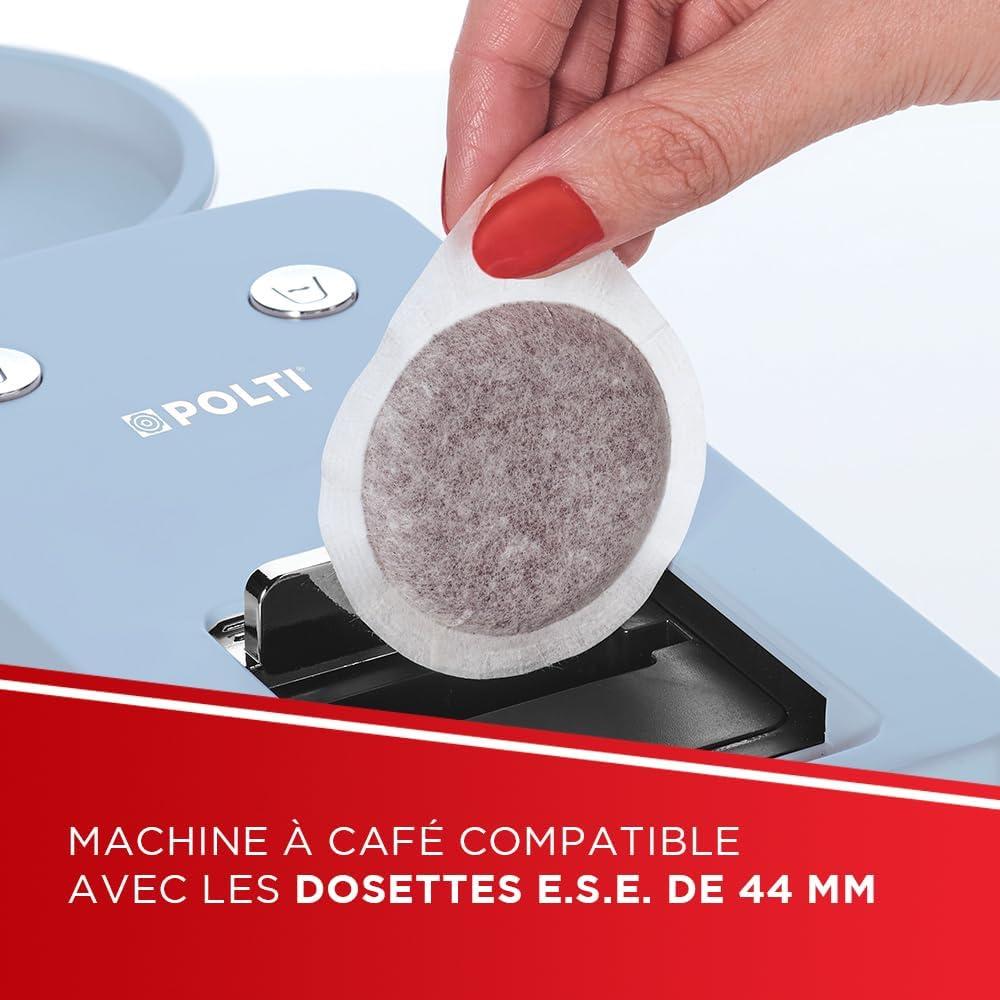 image:imagePolti Coffea S15B Machine Caf Espresso Compatible avec Dosettes ESE 44 mm Rservoir 085 L Temprature et Longueur Rglables Pression 19 Bars NoireBleu Clair