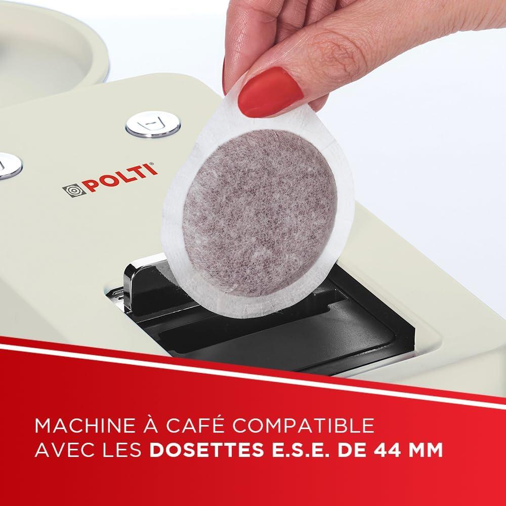 image:imagePolti Coffea S15B Machine Caf Espresso Compatible avec Dosettes ESE 44 mm Rservoir 085 L Temprature et Longueur Rglables Pression 19 Bars NoireCrme