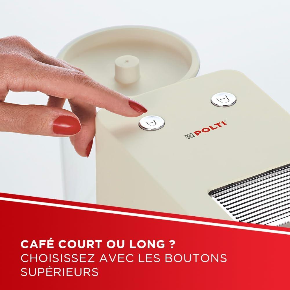 image:imagePolti Coffea S15B Machine Caf Espresso Compatible avec Dosettes ESE 44 mm Rservoir 085 L Temprature et Longueur Rglables Pression 19 Bars NoireCrme