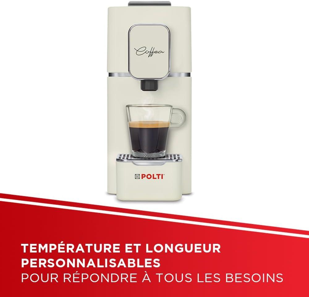 image:imagePolti Coffea S15B Machine Caf Espresso Compatible avec Dosettes ESE 44 mm Rservoir 085 L Temprature et Longueur Rglables Pression 19 Bars NoireCrme