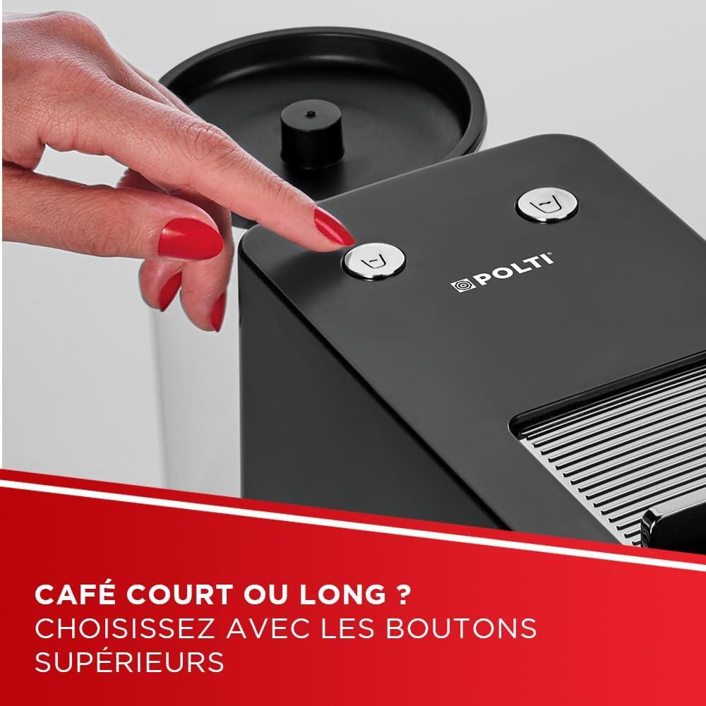 image:imagePolti Coffea S15B Machine Caf Espresso Compatible avec Dosettes ESE 44 mm Rservoir 085 L Temprature et Longueur Rglables Pression 19 Bars NoireNoir