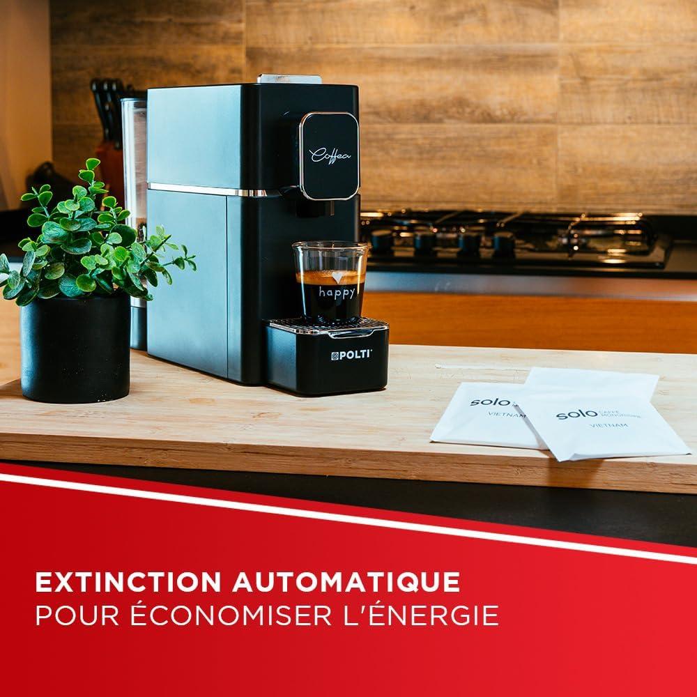 image:imagePolti Coffea S15B Machine Caf Espresso Compatible avec Dosettes ESE 44 mm Rservoir 085 L Temprature et Longueur Rglables Pression 19 Bars NoireNoir