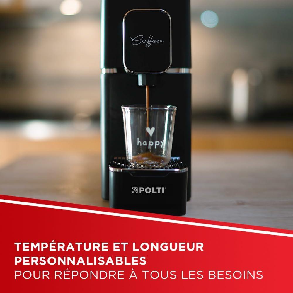 image:imagePolti Coffea S15B Machine Caf Espresso Compatible avec Dosettes ESE 44 mm Rservoir 085 L Temprature et Longueur Rglables Pression 19 Bars NoireNoir