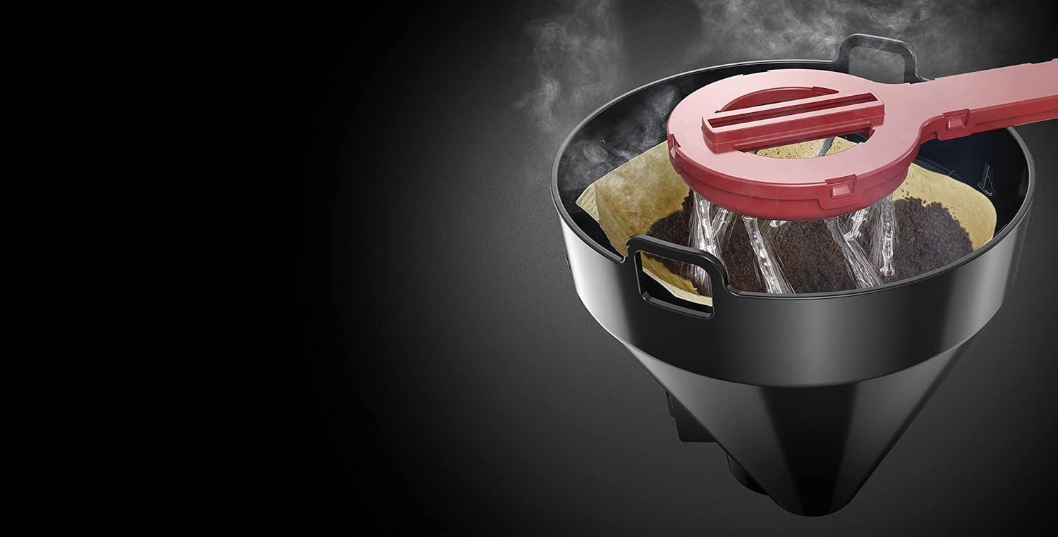 image:imageRussell Hobbs Cafetire filtre Programmable Technologie WhirlTech pour extraction amp arme optimaux Rouge 10 tasses verseuse en verre 125L Maintien au chaud 1100W Machine caf 2403156Rouge