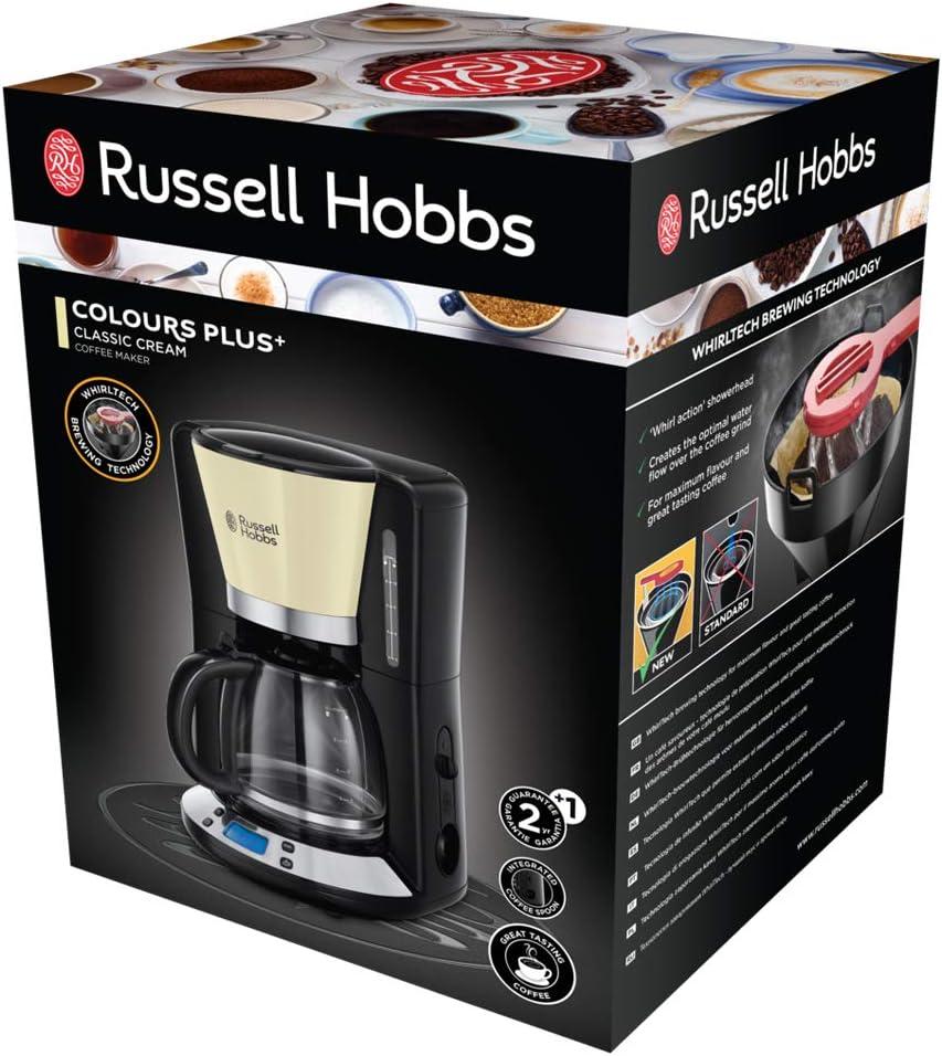 image:imageRussell Hobbs Cafetire filtre Programmable Technologie WhirlTech pour extraction amp arme optimaux Rouge 10 tasses verseuse en verre 125L Maintien au chaud 1100W Machine caf 2403156Crme