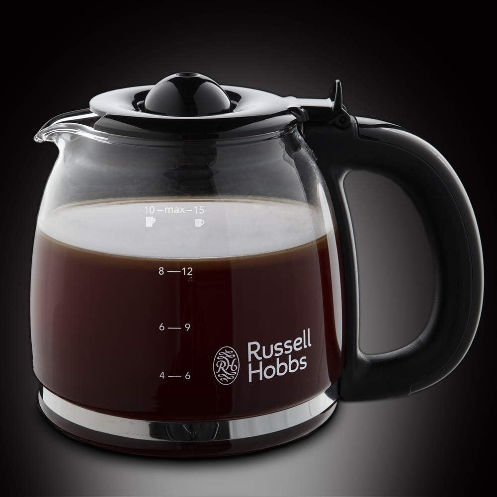 image:imageRussell Hobbs Cafetire filtre Programmable Technologie WhirlTech pour extraction amp arme optimaux Rouge 10 tasses verseuse en verre 125L Maintien au chaud 1100W Machine caf 2403156Rouge