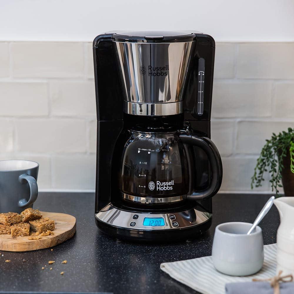 image:imageRussell Hobbs Cafetire filtre Programmable Technologie WhirlTech pour extraction amp arme optimaux Rouge 10 tasses verseuse en verre 125L Maintien au chaud 1100W Machine caf 2403156Acier Inox