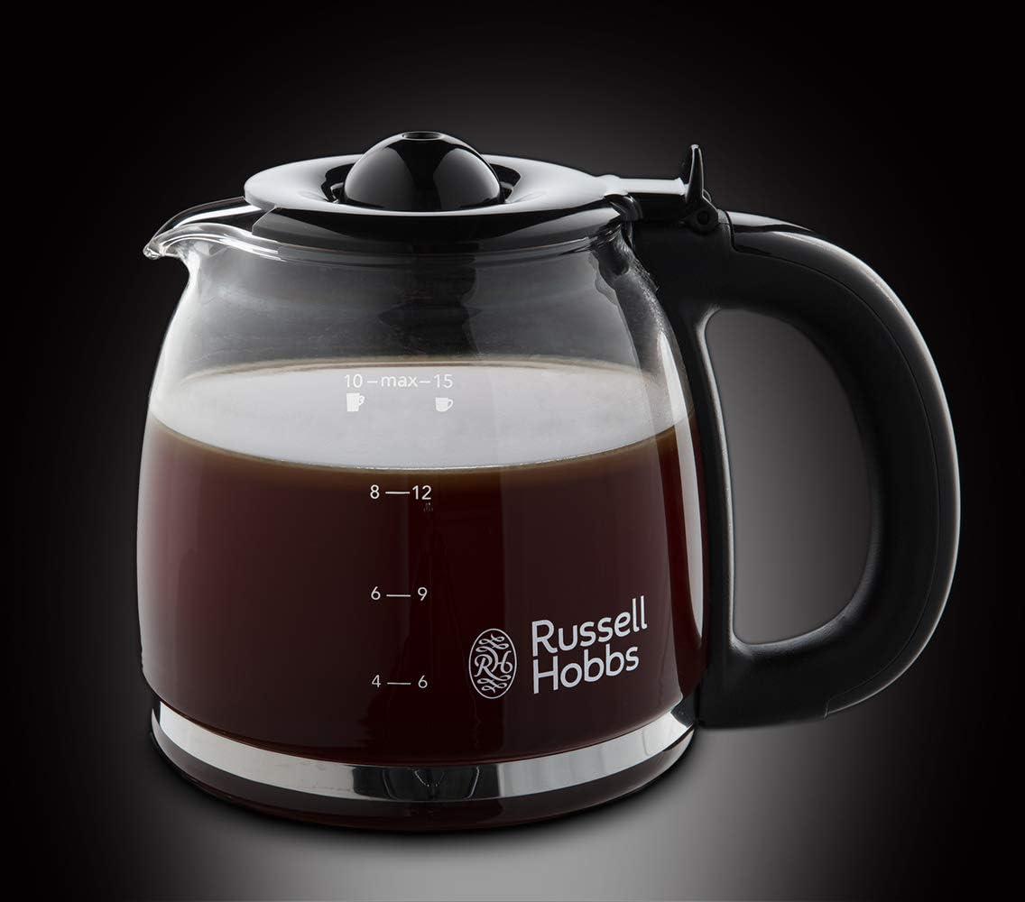 image:imageRussell Hobbs Cafetire filtre Programmable Technologie WhirlTech pour extraction amp arme optimaux Rouge 10 tasses verseuse en verre 125L Maintien au chaud 1100W Machine caf 2403156Acier Inox