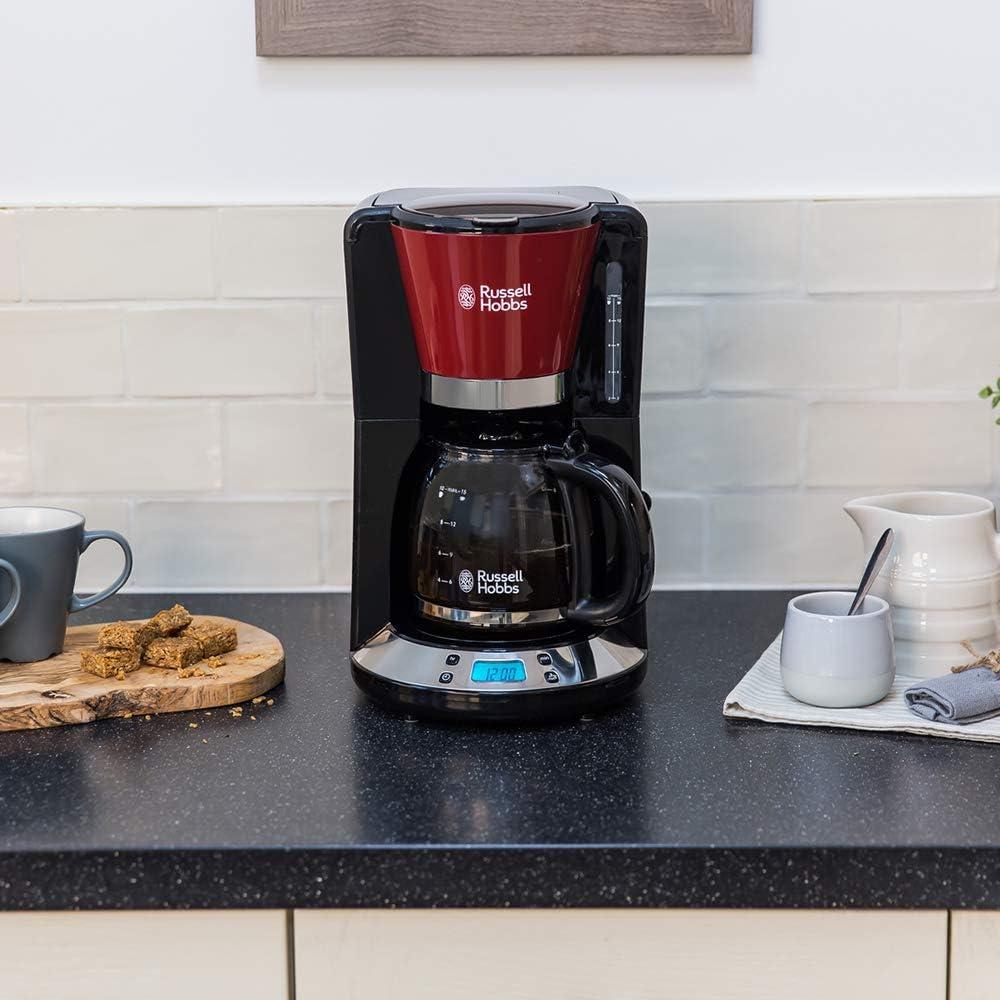 image:imageRussell Hobbs Cafetire filtre Programmable Technologie WhirlTech pour extraction amp arme optimaux Rouge 10 tasses verseuse en verre 125L Maintien au chaud 1100W Machine caf 2403156Rouge