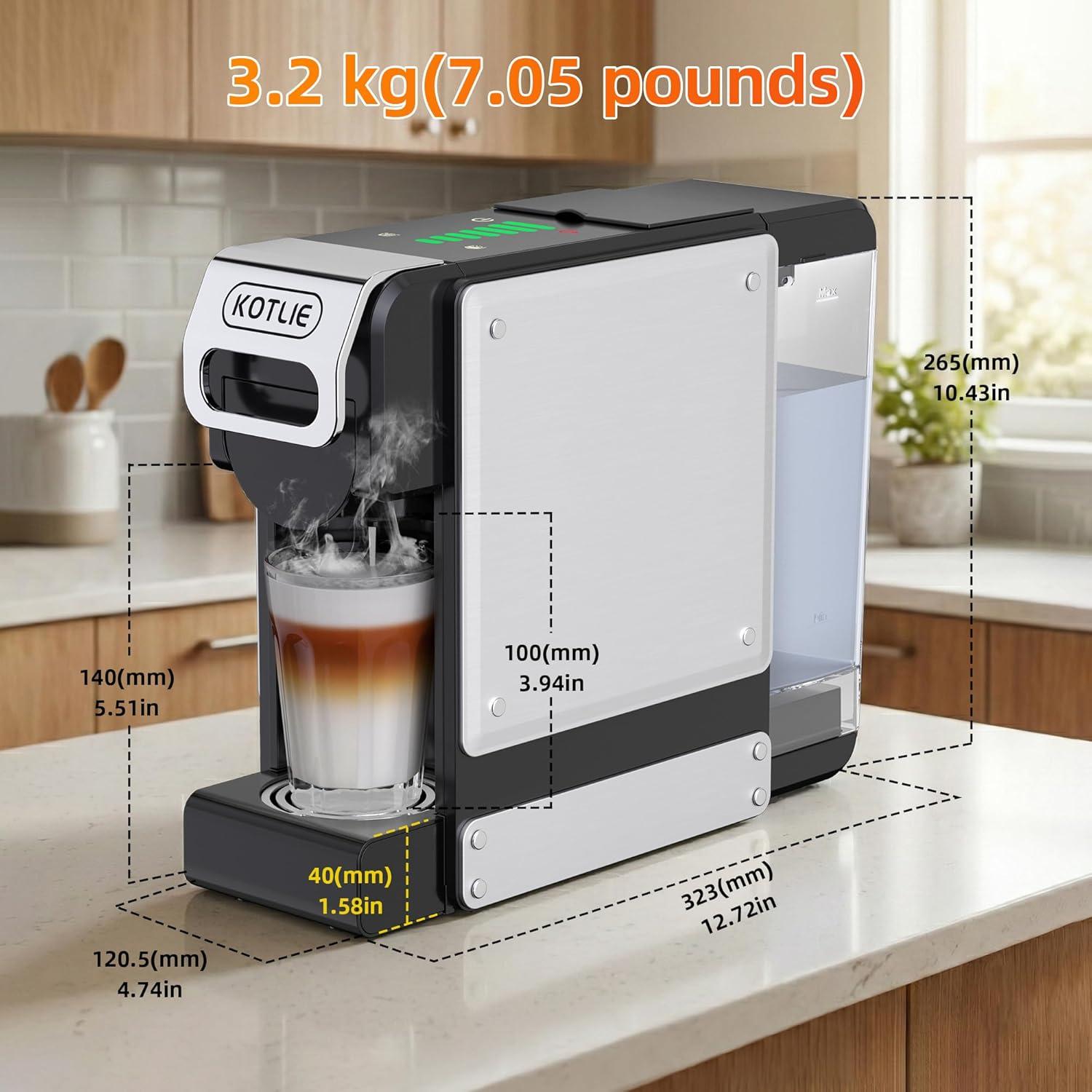 image:imageST550 Machine caf capsules multifonction pour Nespresso Originalpour Dolce Gustopour A MODO MIOpour caf moulu sept rglages de volume deau fonction de prinfusion capacit de 1 litreArgent Noir 5 In 1