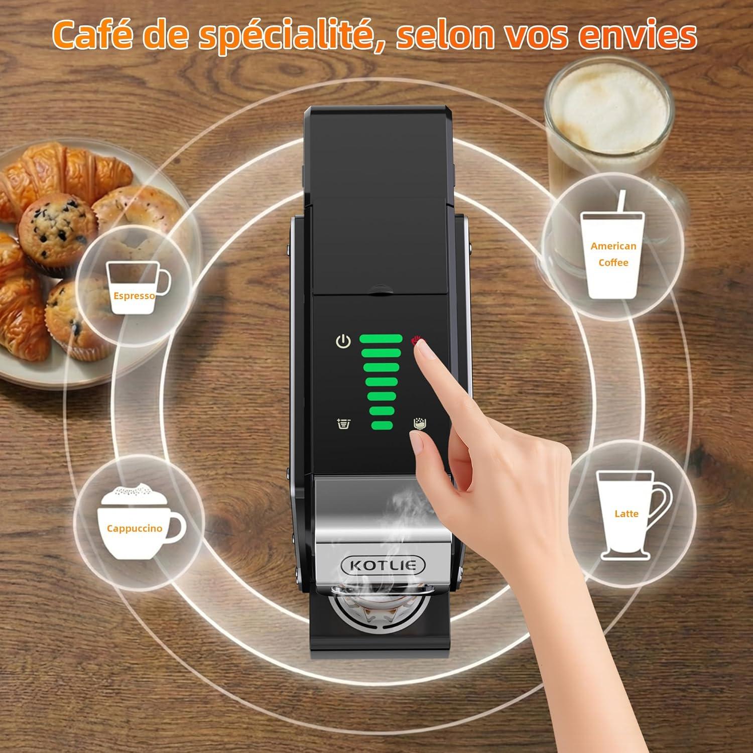 image:imageST550 Machine caf capsules multifonction pour Nespresso Originalpour Dolce Gustopour A MODO MIOpour caf moulu sept rglages de volume deau fonction de prinfusion capacit de 1 litreArgent Noir 5 In 1