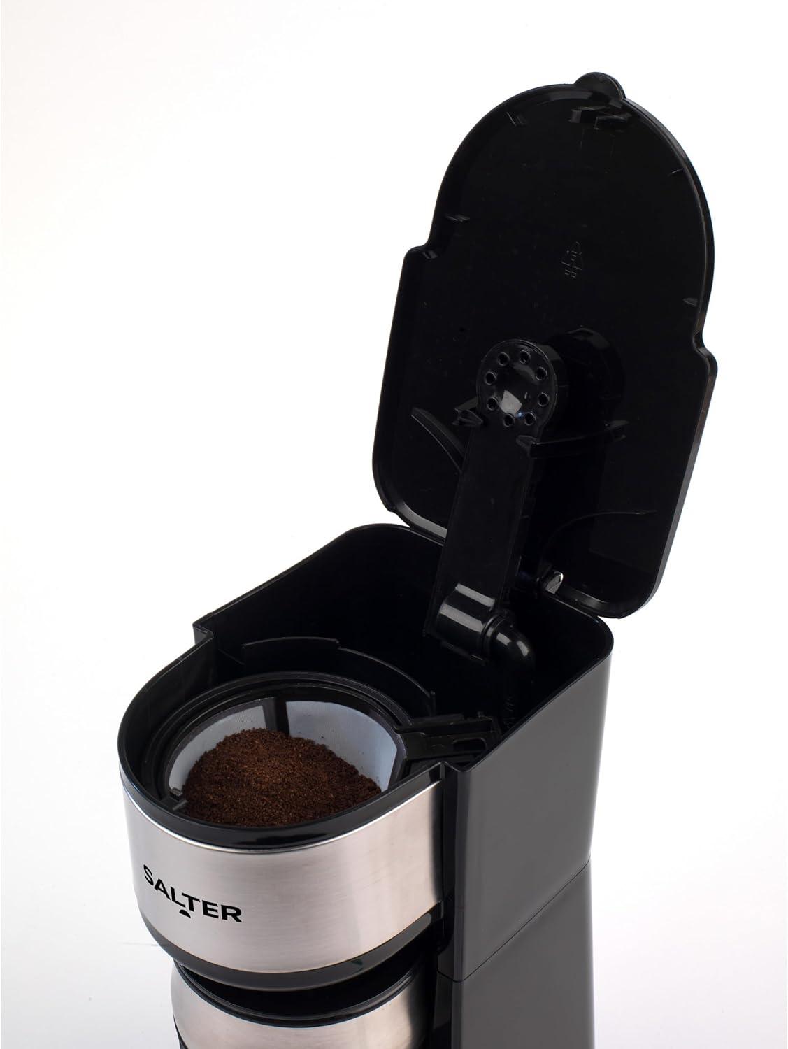 image:imageSalter Cafetire Digitale Machine Caf Filtre Une Tasse Minuteur 24 Heure Programmable Filtre Lavable et Rutilisable Comprend un Mug de Voyage en Acier Inoxydable 420ml Infusion en 34 MinutesPrise UE