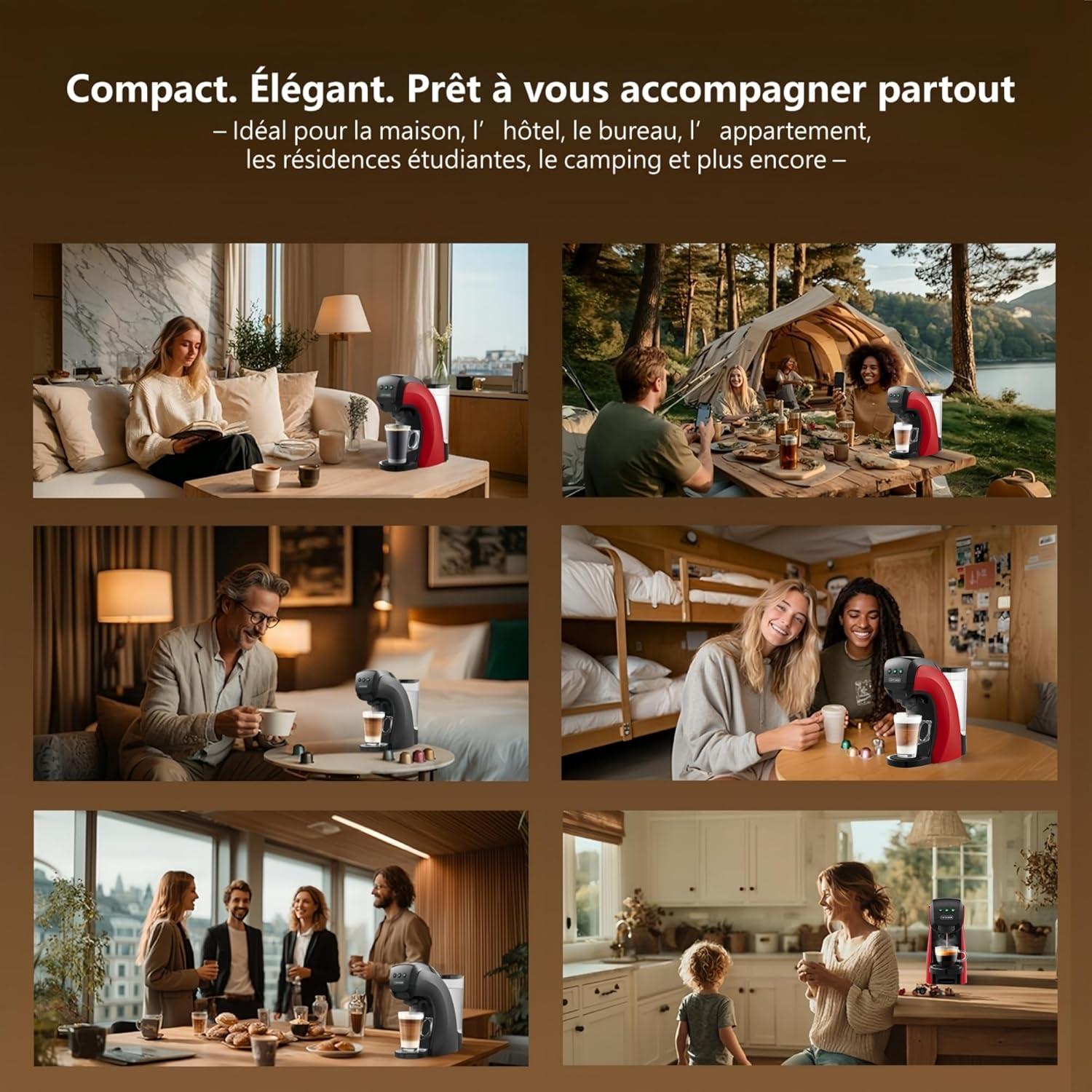 image:imageWarriors1 Cafetires Capsule 5en1 pour Dolce Gusto Nespresso Lavazza A Modo Mio FAP Espresso Point et Caf Moulu 20bar 08L Temprature et Quantit Rglable Machine Caf pour Maison et BureauRouge