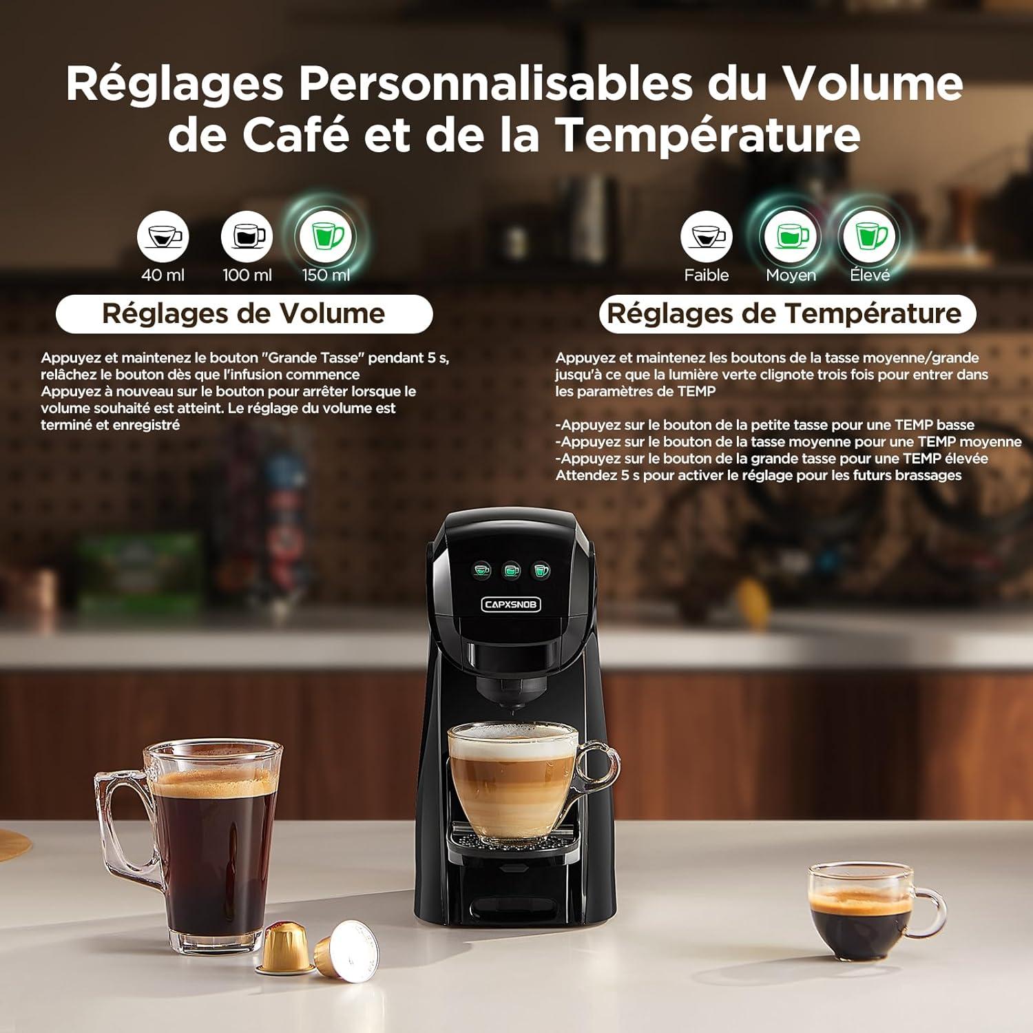 image:imageWarriors1 Cafetires Capsule 5en1 pour Dolce Gusto Nespresso Lavazza A Modo Mio FAP Espresso Point et Caf Moulu 20bar 08L Temprature et Quantit Rglable Machine Caf pour Maison et BureauNoir
