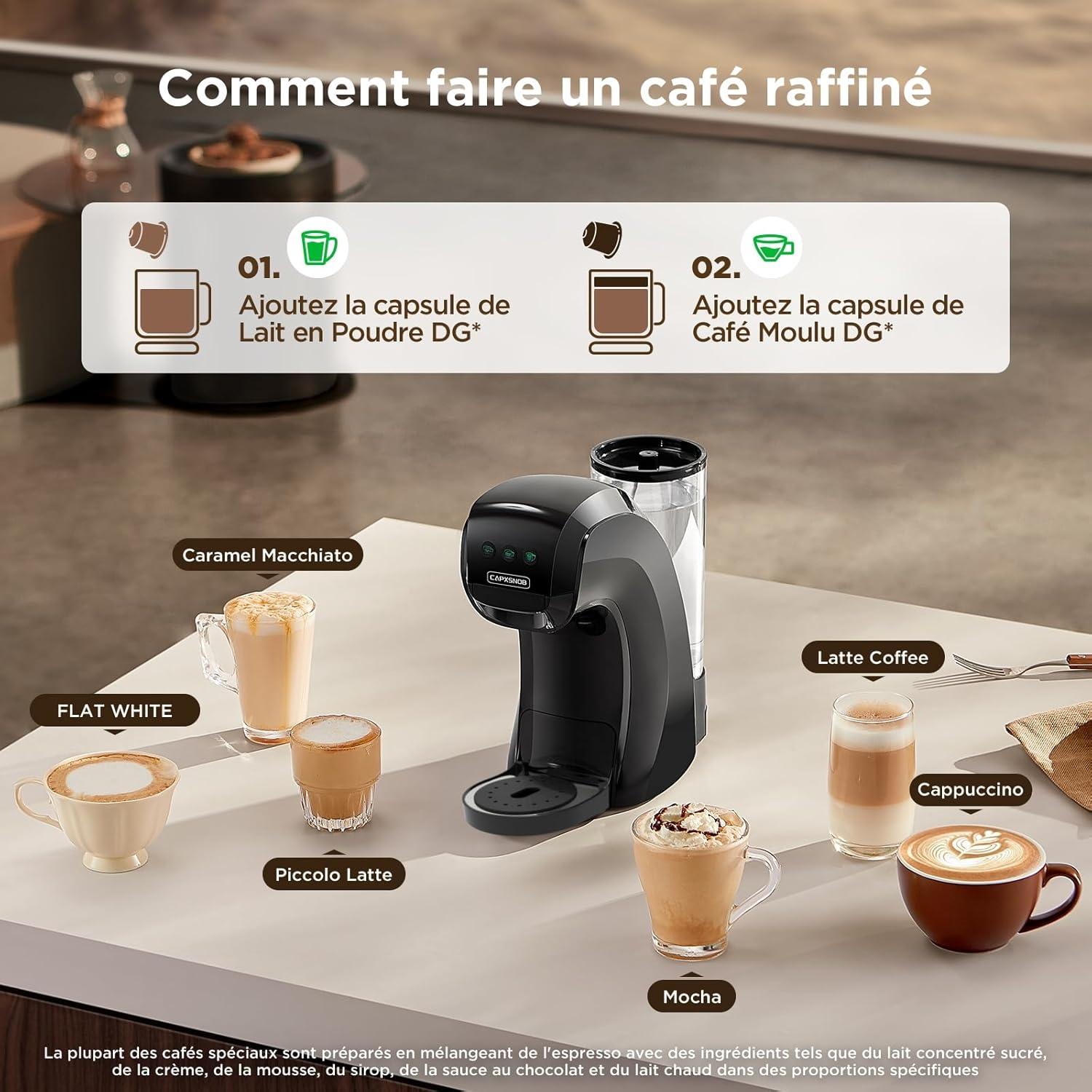 image:imageWarriors1 Cafetires Capsule 5en1 pour Dolce Gusto Nespresso Lavazza A Modo Mio FAP Espresso Point et Caf Moulu 20bar 08L Temprature et Quantit Rglable Machine Caf pour Maison et BureauNoir