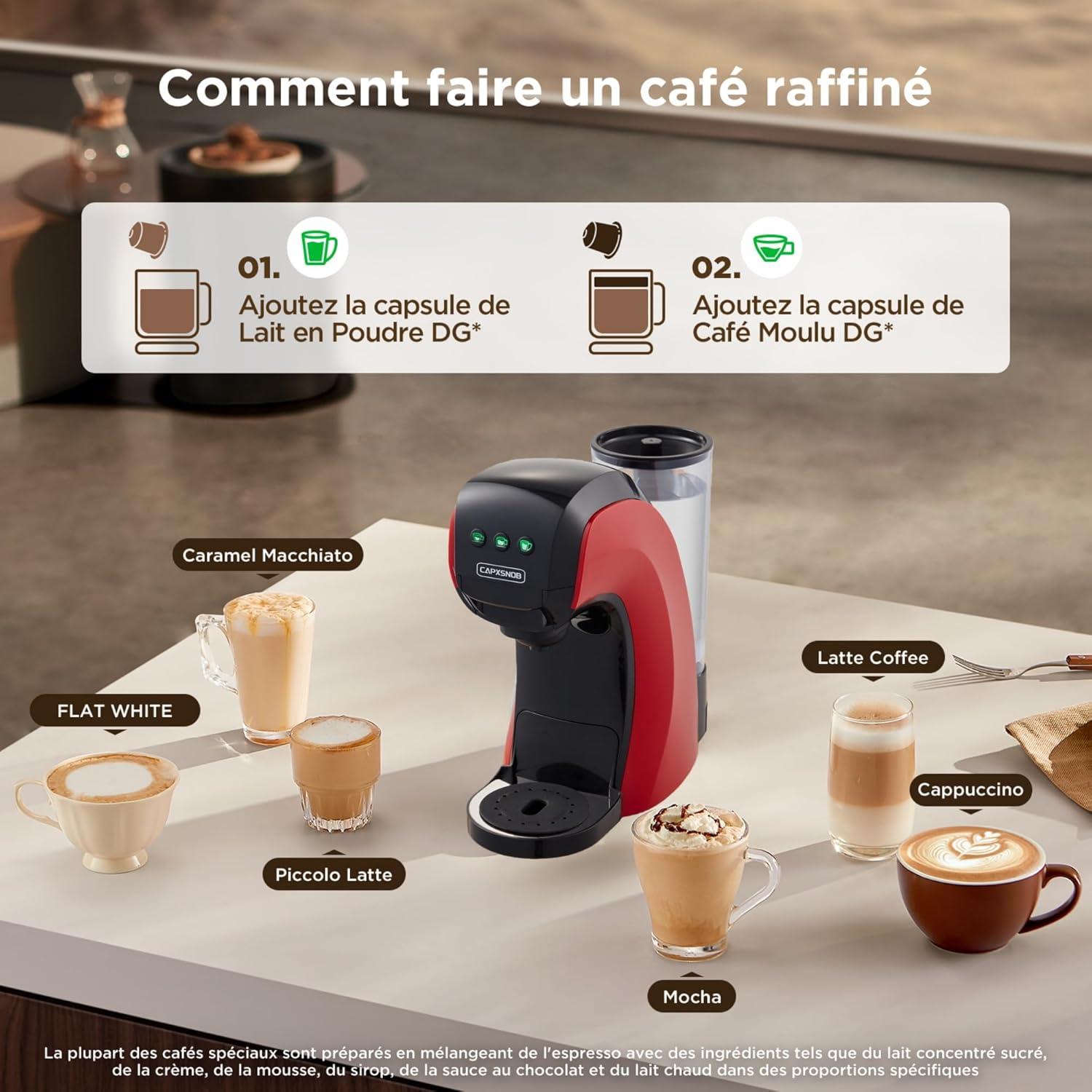 image:imageWarriors1 Cafetires Capsule 5en1 pour Dolce Gusto Nespresso Lavazza A Modo Mio FAP Espresso Point et Caf Moulu 20bar 08L Temprature et Quantit Rglable Machine Caf pour Maison et BureauRouge