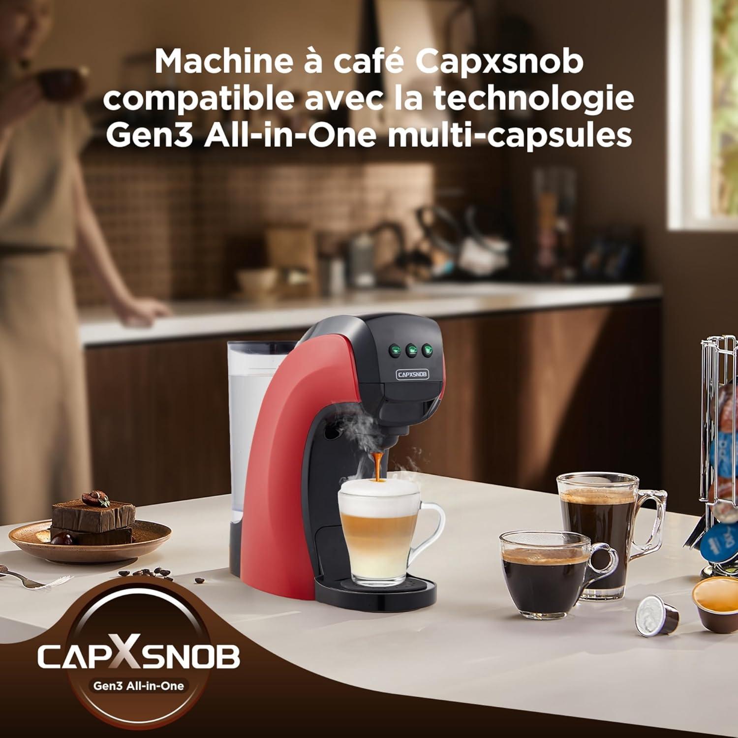 image:imageWarriors1 Cafetires Capsule 5en1 pour Dolce Gusto Nespresso Lavazza A Modo Mio FAP Espresso Point et Caf Moulu 20bar 08L Temprature et Quantit Rglable Machine Caf pour Maison et BureauRouge