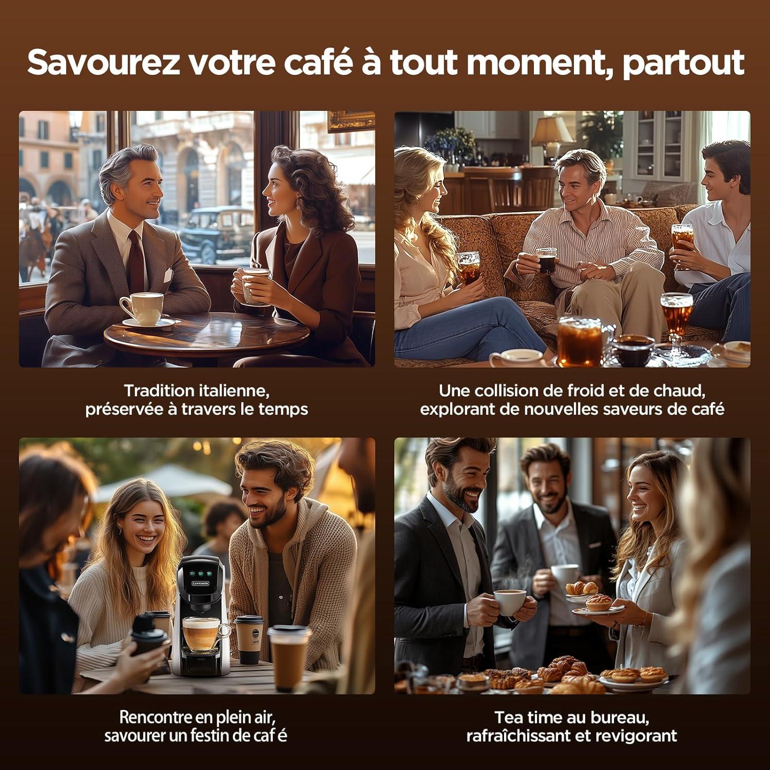 image:imageWarriors1 Cafetires Capsule 5en1 pour Dolce Gusto Nespresso Lavazza A Modo Mio FAP Espresso Point et Caf Moulu 20bar 08L Temprature et Quantit Rglable Machine Caf pour Maison et BureauNoir