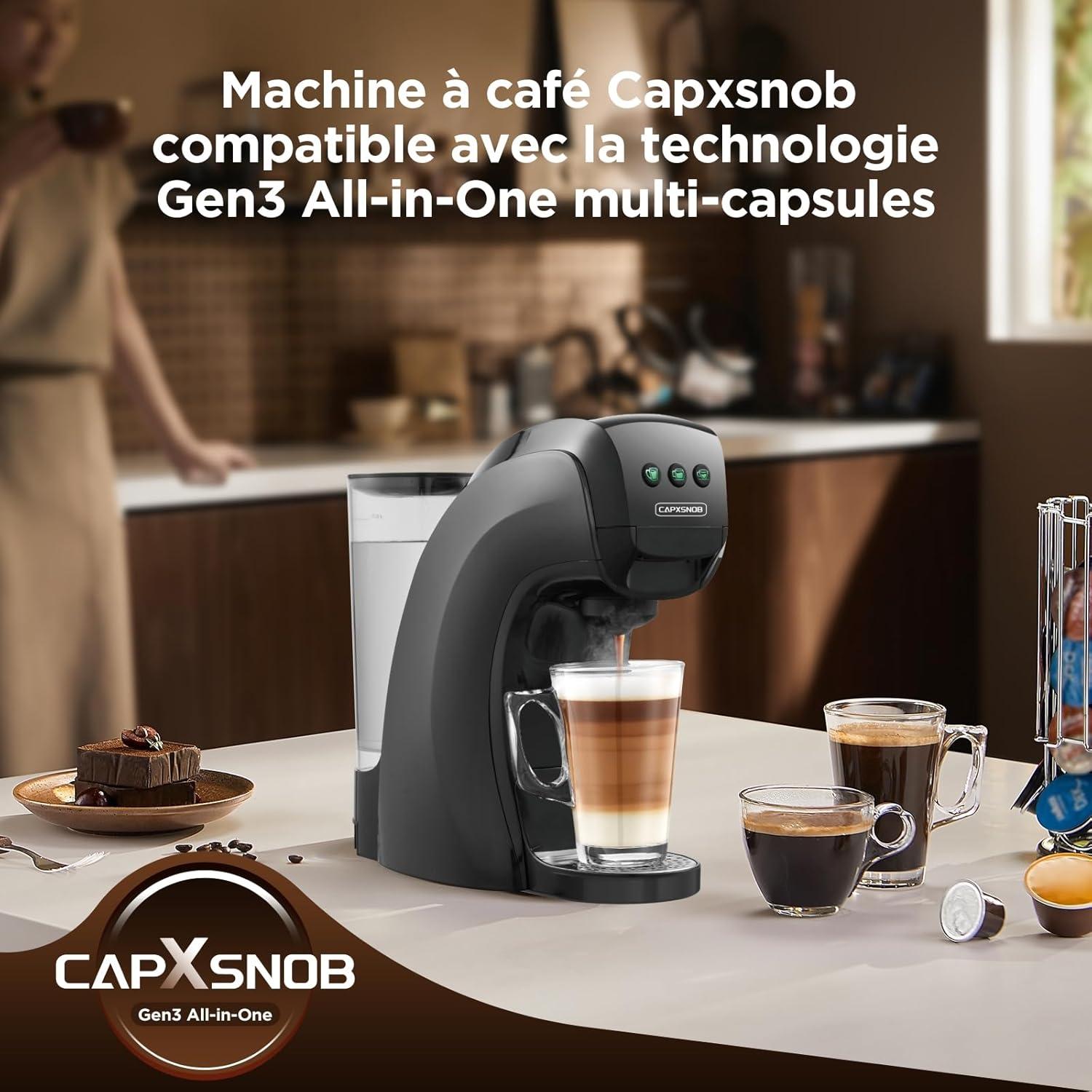image:imageWarriors1 Cafetires Capsule 5en1 pour Dolce Gusto Nespresso Lavazza A Modo Mio FAP Espresso Point et Caf Moulu 20bar 08L Temprature et Quantit Rglable Machine Caf pour Maison et BureauNoir