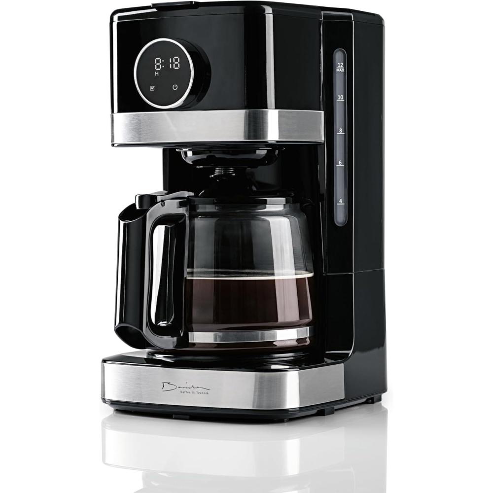 image:imageBarista Machine caf avec cran tactile Cafetire filtre 900W avec verseuse en verre 15L Pour caf moulu jusqu 12 tasses Programmable maintien au chaud arrt automatique
