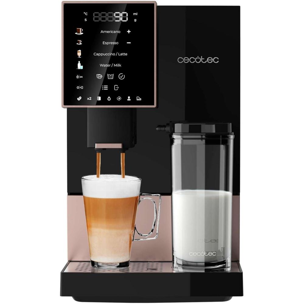 image:imageCecotec Machine a Cafe Grain Cremmaet Compactccino Black 19 barres Thermoblock Grains de caf frachement moulus avec PlugampPlay Rservoir de caf de 150gr avec moulin 11 L deau 400ml de laitRose Noire