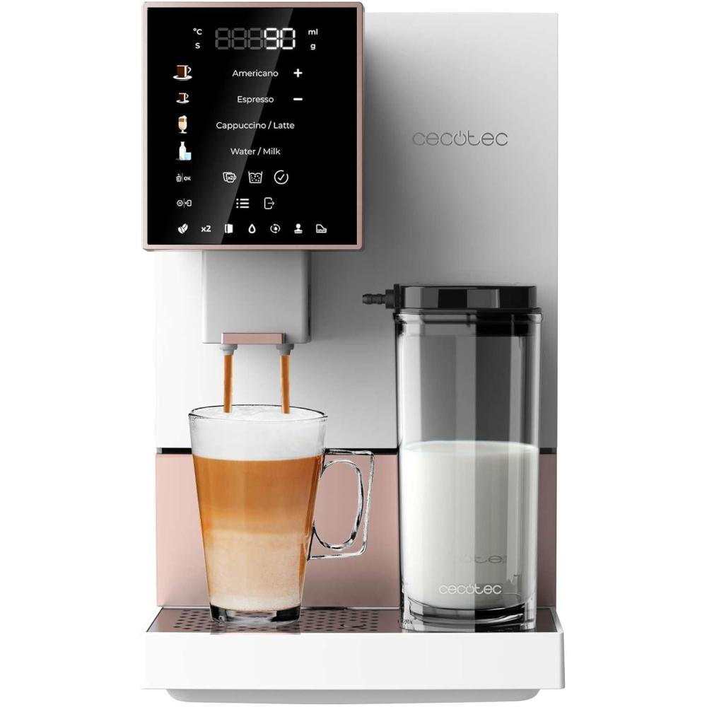 image:imageCecotec Machine a Cafe Grain Cremmaet Compactccino Black 19 barres Thermoblock Grains de caf frachement moulus avec PlugampPlay Rservoir de caf de 150gr avec moulin 11 L deau 400ml de laitRose Blanche