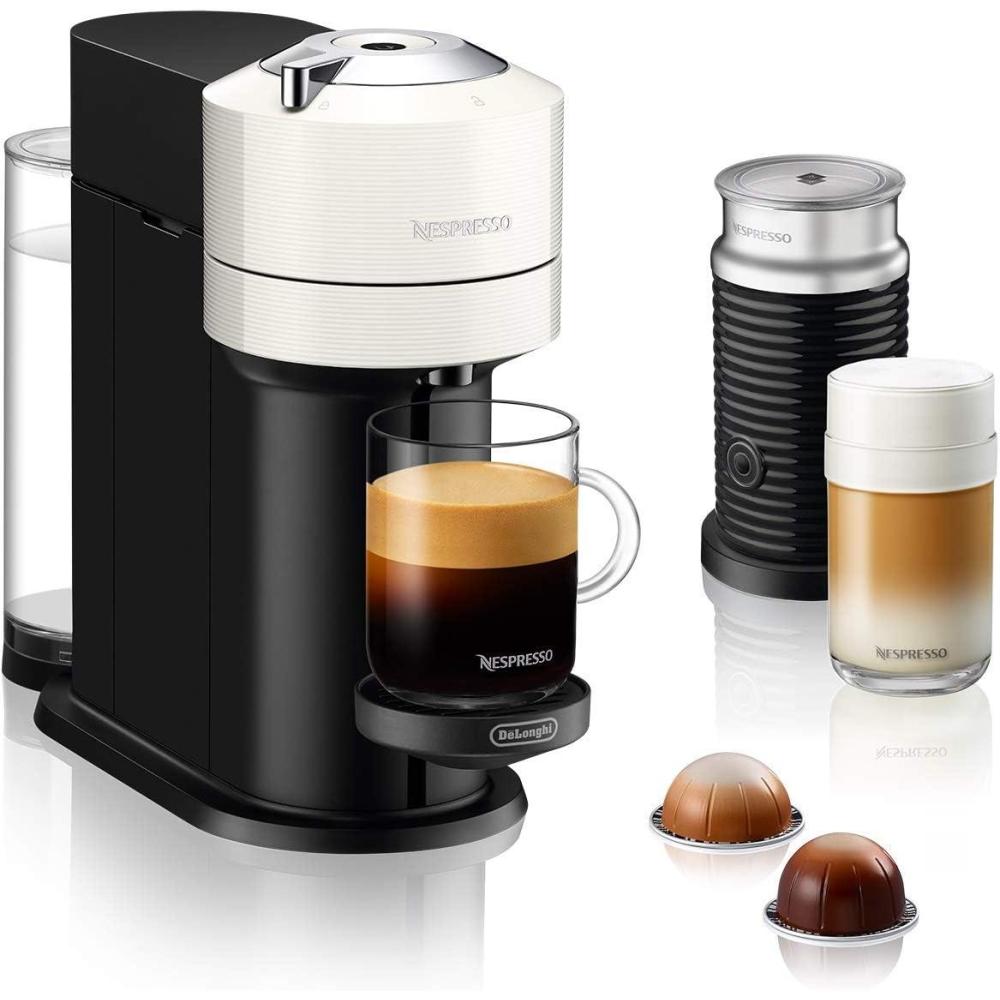 image:imageDeLonghi Nespresso Vertuo Next ENV120GY Machine Caf en Capsules Machine Caf Portion Unique 5 Tailles de Tasse Technologie Centrifusion Ensemble de Bienvenue Inclus Gris FoncBlanc