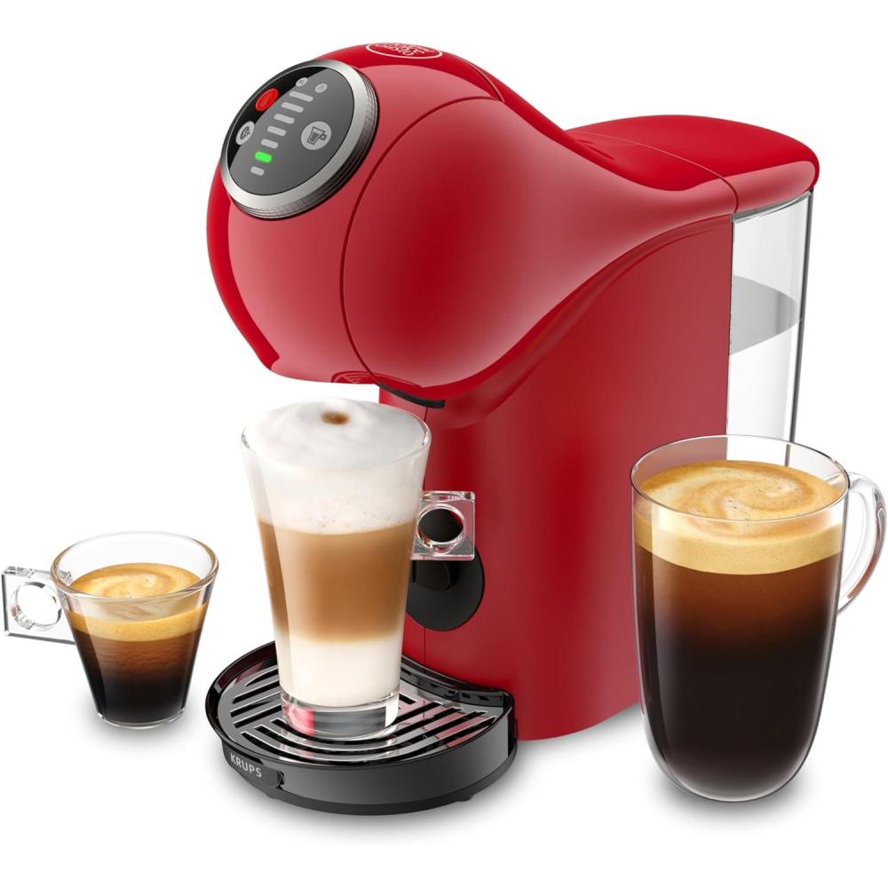 image:imageNescaf Dolce Gusto Krups Machine caf capsules Cafetire multi boissons Pression 15 bars Capacit 08 L Fonction XL Arrt automatique Genio S Plus gris KP340B10Rouge