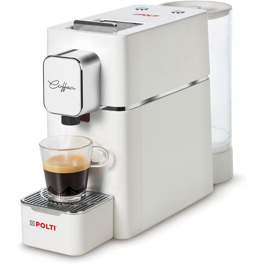 image:imagePolti Coffea S15B Machine Caf Espresso Compatible avec Dosettes ESE 44 mm Rservoir 085 L Temprature et Longueur Rglables Pression 19 Bars NoireBlanc