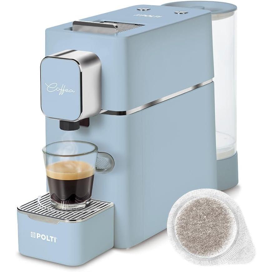 image:imagePolti Coffea S15B Machine Caf Espresso Compatible avec Dosettes ESE 44 mm Rservoir 085 L Temprature et Longueur Rglables Pression 19 Bars NoireBleu Clair