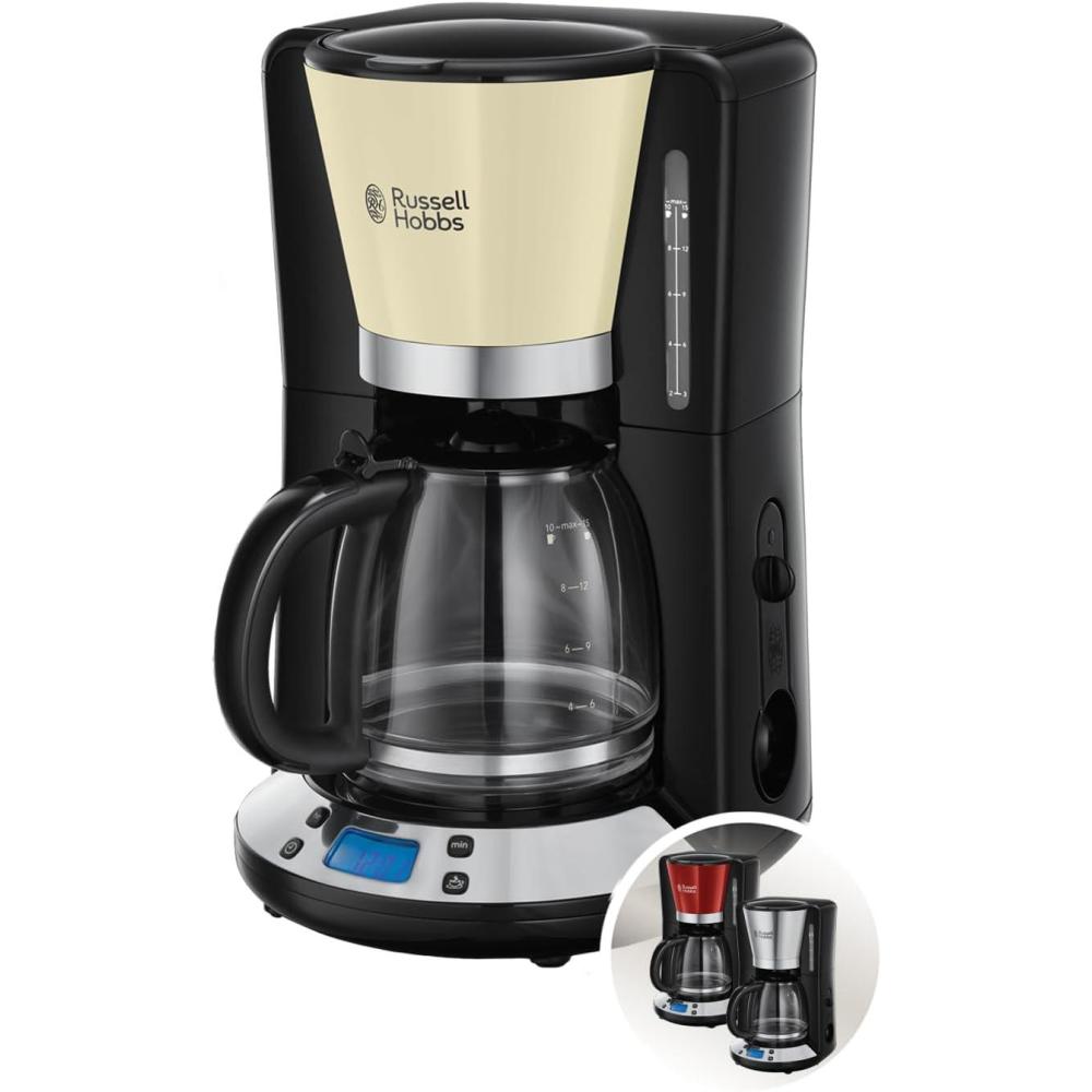 image:imageRussell Hobbs Cafetire filtre Programmable Technologie WhirlTech pour extraction amp arme optimaux Rouge 10 tasses verseuse en verre 125L Maintien au chaud 1100W Machine caf 2403156Crme