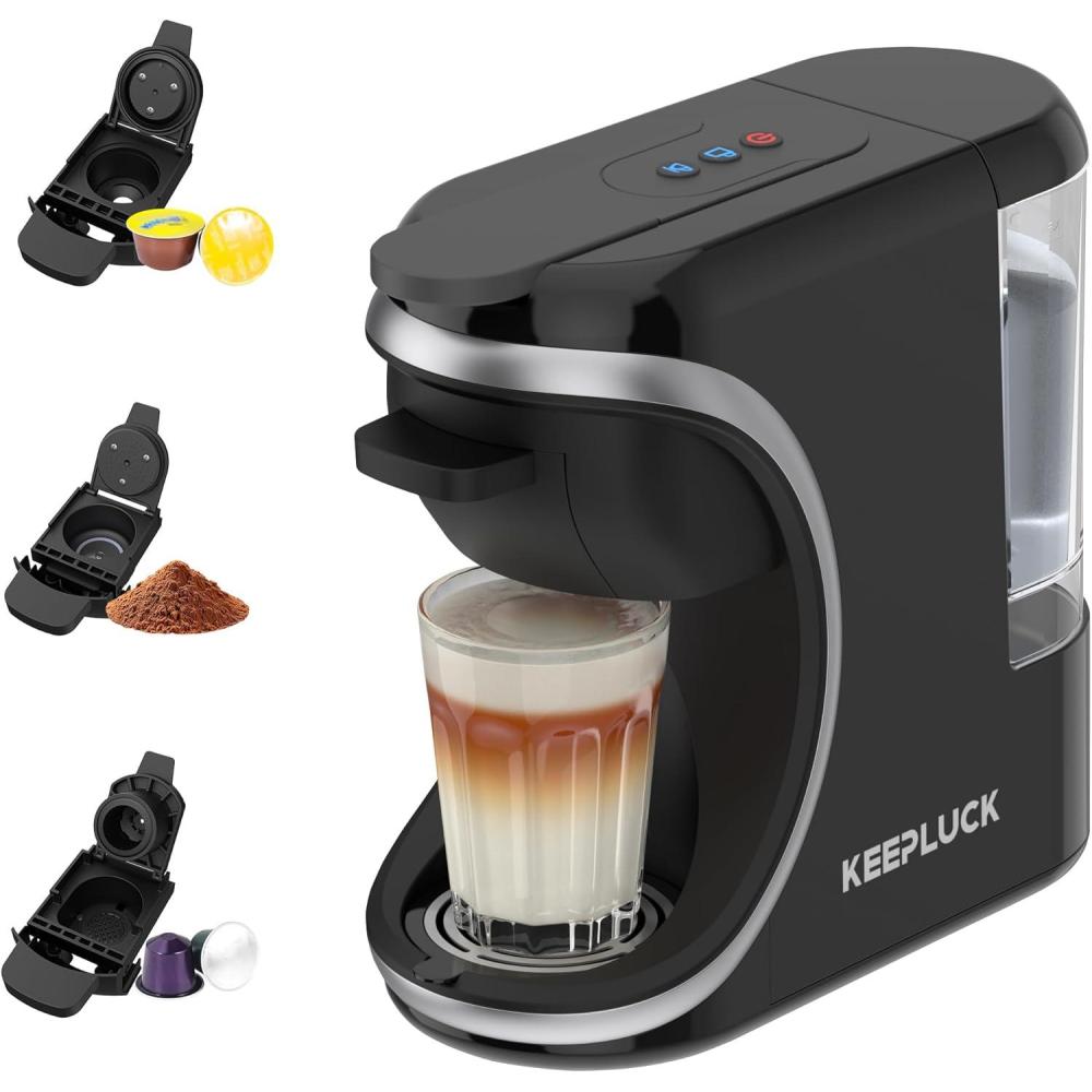 image:imageST551 Machine caf 3 en 1 pour Nespresso Originalpour Dolce Gusto et le caf moulu rservoir deau dune capacit de 600 ml