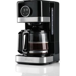 Barista Machine à café avec écran tactile | Cafetière filtre 900W avec verseuse en verre 1,5L | Pour café moulu – jusqu’à 12 tasses | Programmable, maintien au chaud, arrêt automatique